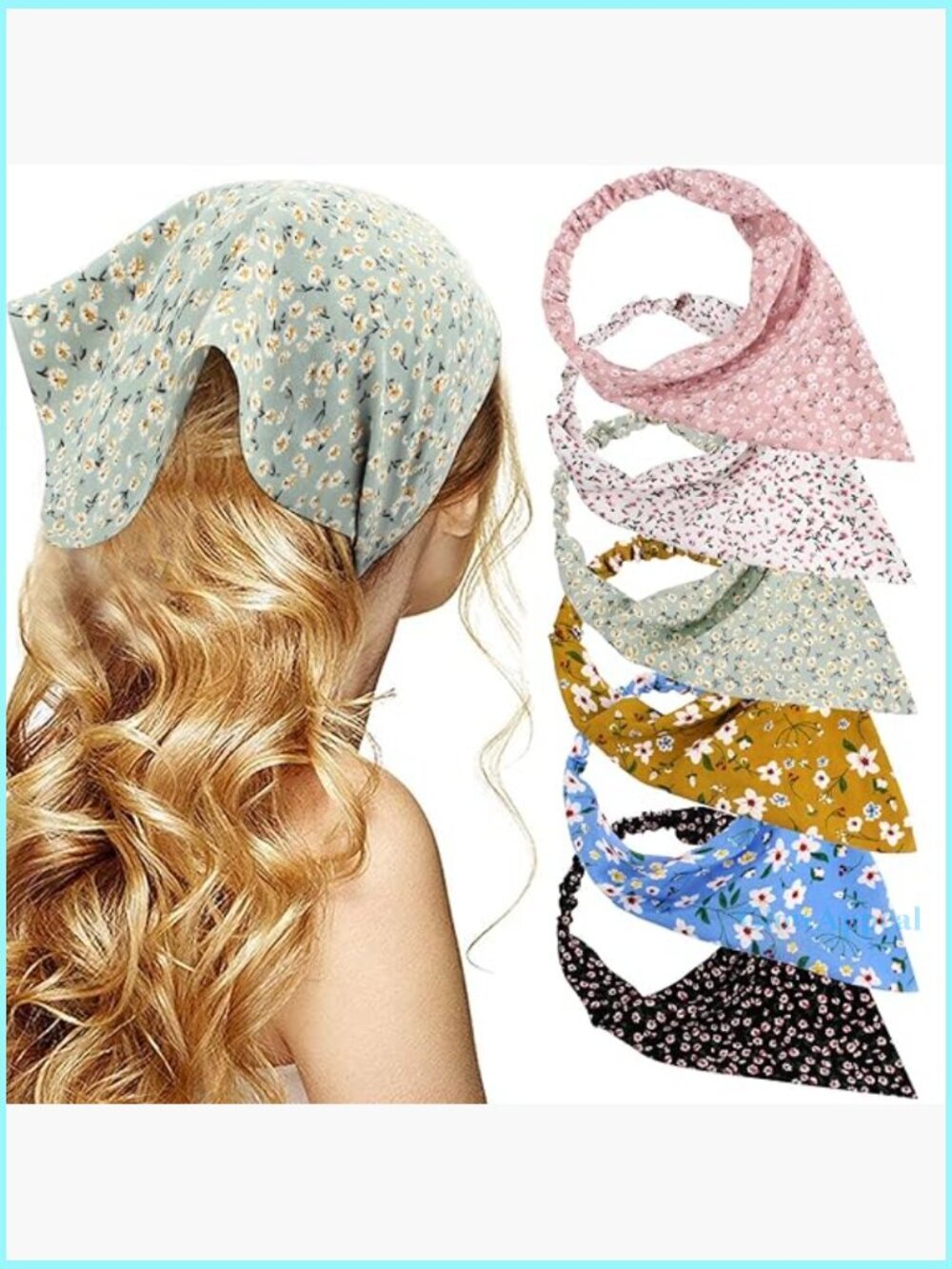 6-Pack Floral Chiffon Elastic Headbands, Soft Hair Scarf Accessories for Women